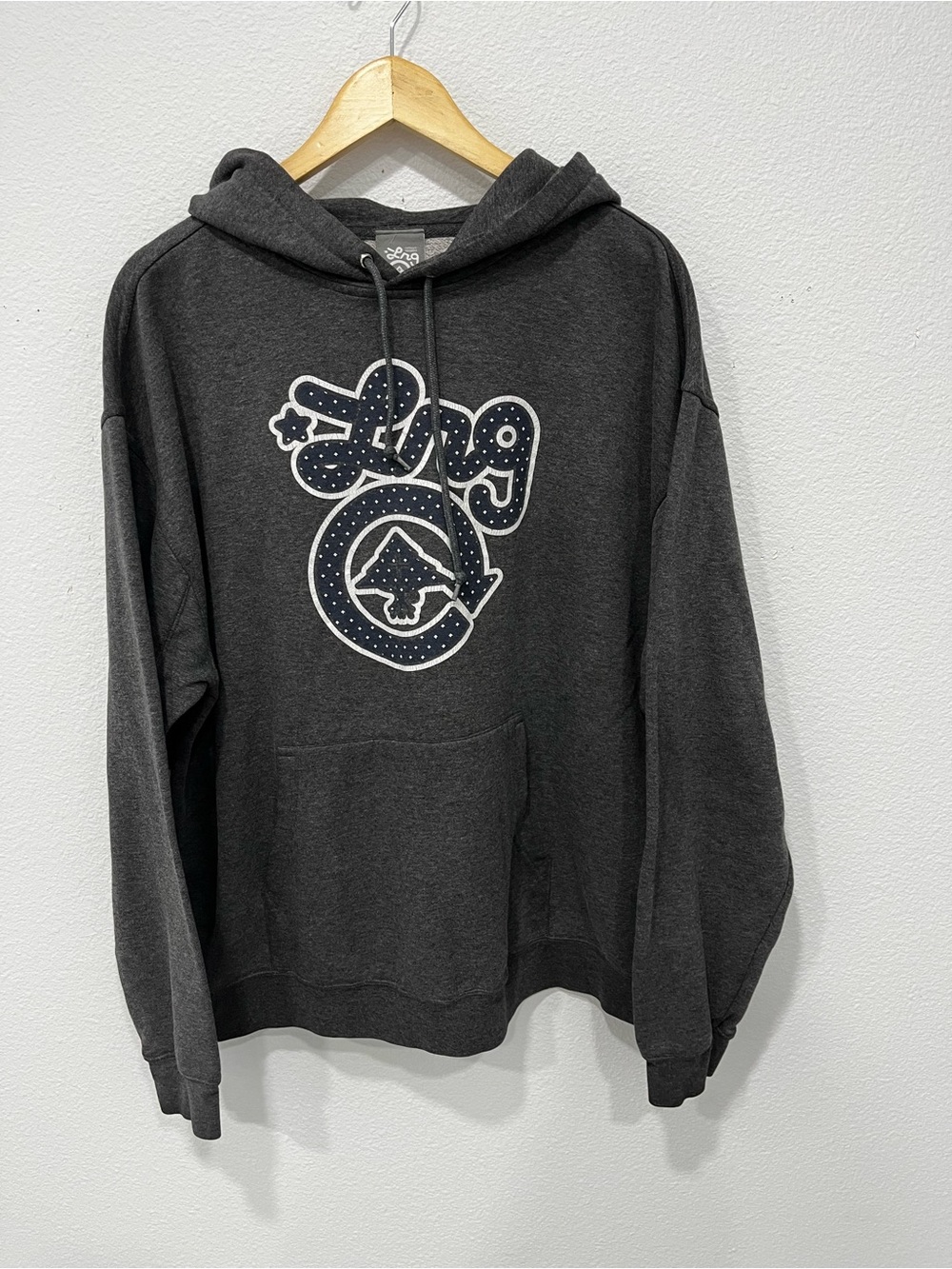 Lrg Dark Charcoal Hoodie with White Graphic Logo